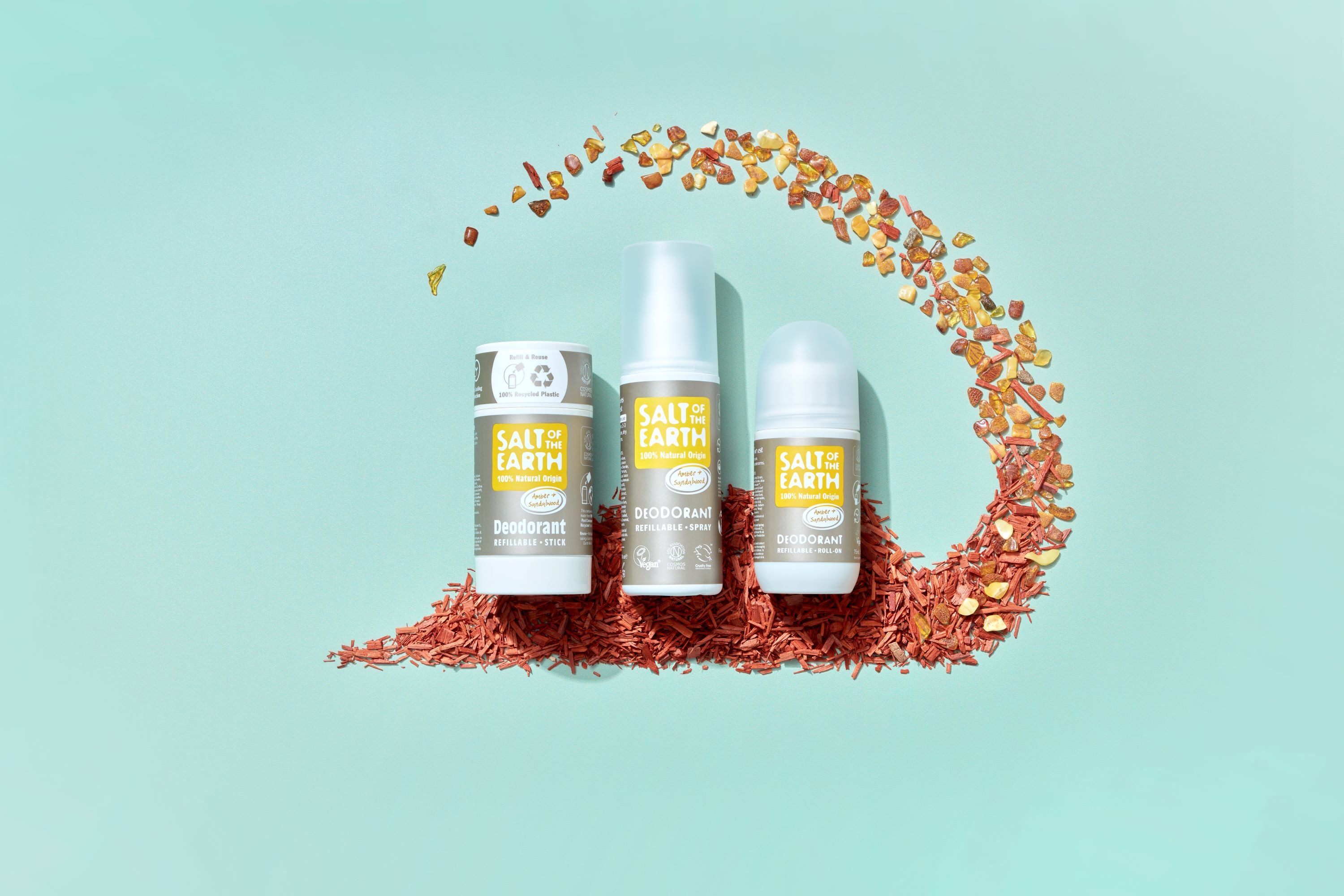 Amber & Sandelhout Natuurlijke navulbare roll-on deodorant