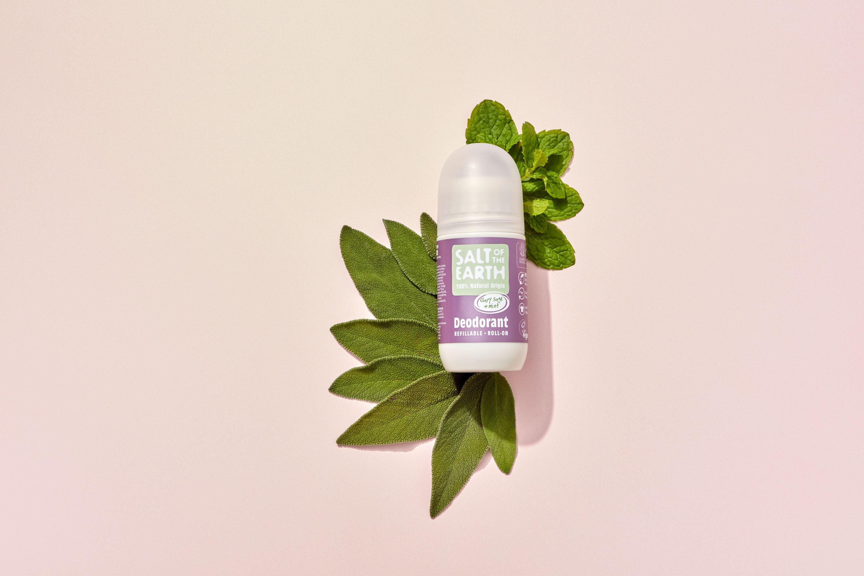 Clary Sage & Mint natuurlijke navulbare roll-on deodorant