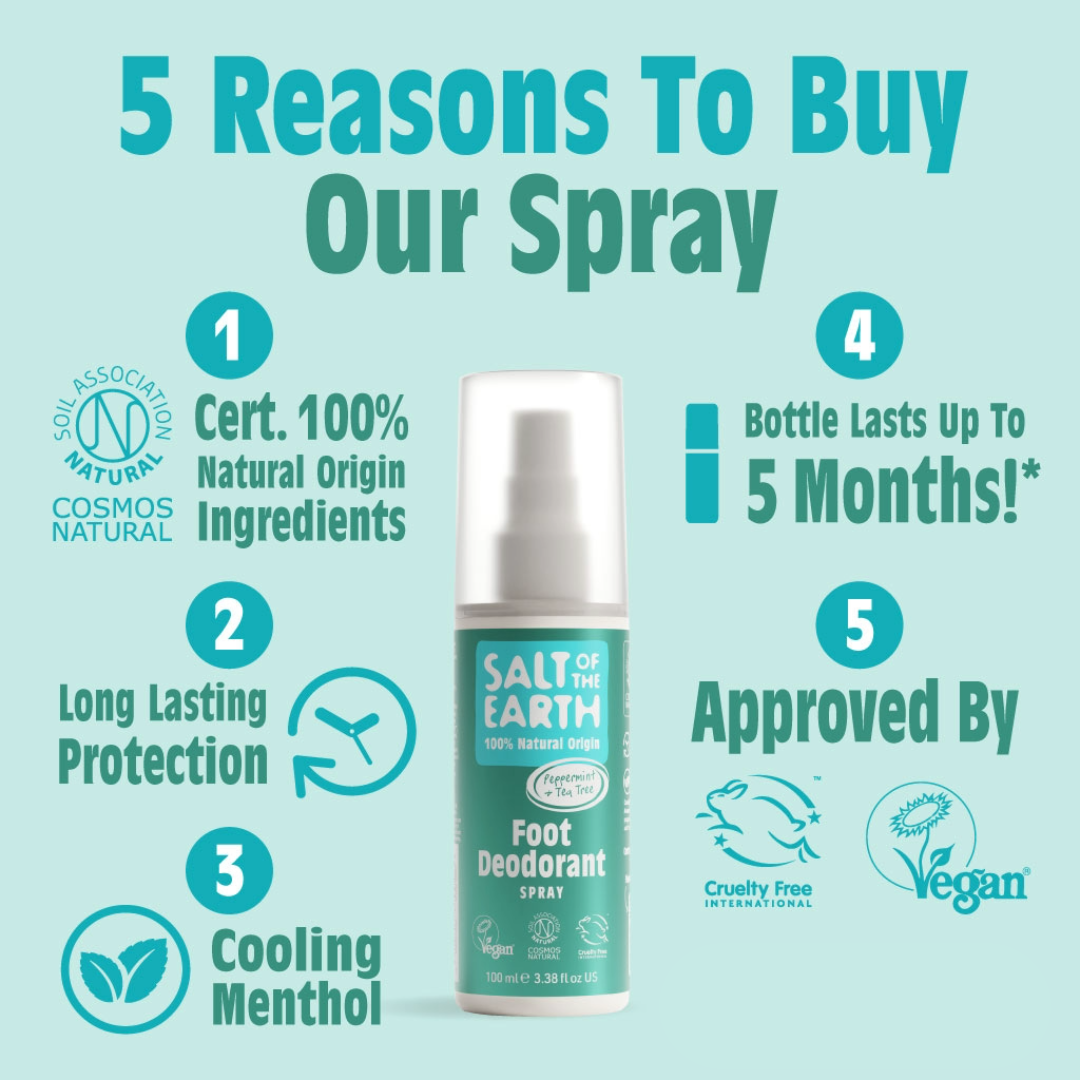 Natuurlijke Voetdeodorant Spray - Pepermunt & Tea Tree