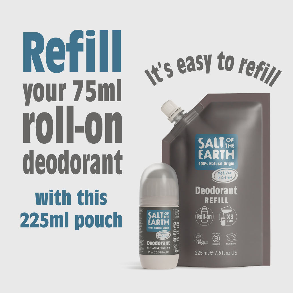 Vetiver & Citrus Roll-On Refill Pouch 225ML