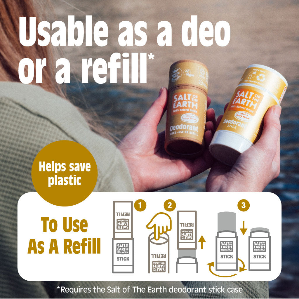 Amber & Sandelhout Natuurlijke Deodorant Stick - Gebruik of navulling