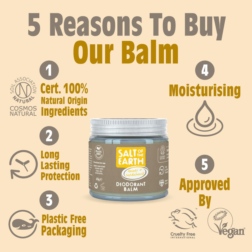 Amber & Sandelhout Natuurlijke Deodorant Balsem - Zonder Plastic & Aluminium