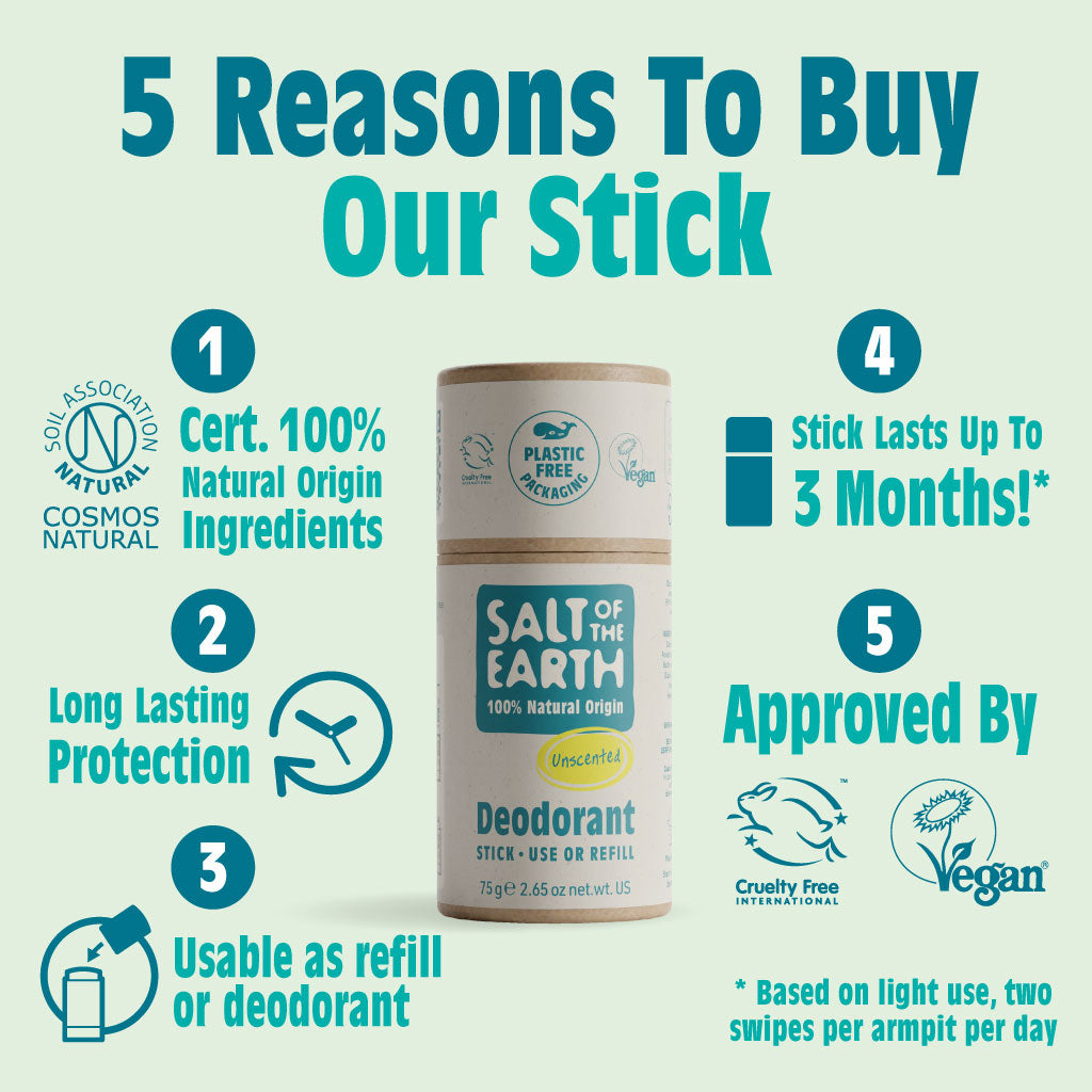 Ongeparfumeerde natuurlijke deodorantstick - Gebruik of navulling