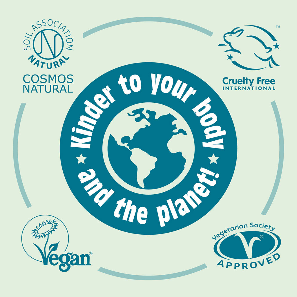 Salt of the Earth certified by Soil Association, COSMOS Natural, Cruelty Free International, Vegan Society, and Vegetarian Society