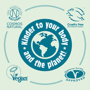 Salt of the Earth certified by Soil Association, COSMOS Natural, Cruelty Free International, Vegan Society, and Vegetarian Society
