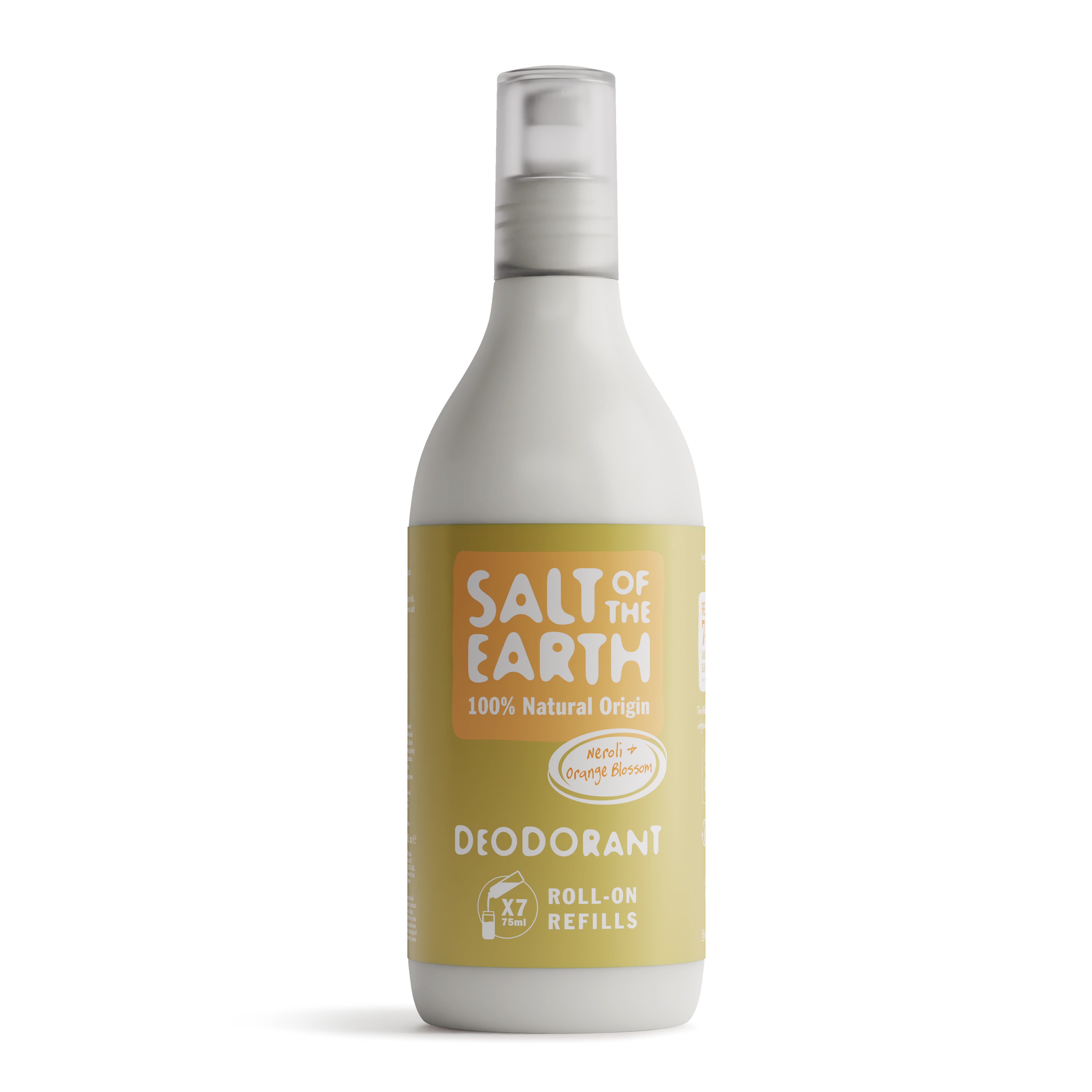 Salt of the Earth Neroli & Orange Blossom Deodorant Roll-On Refill 525ml Bottle - 100% Natural Origin