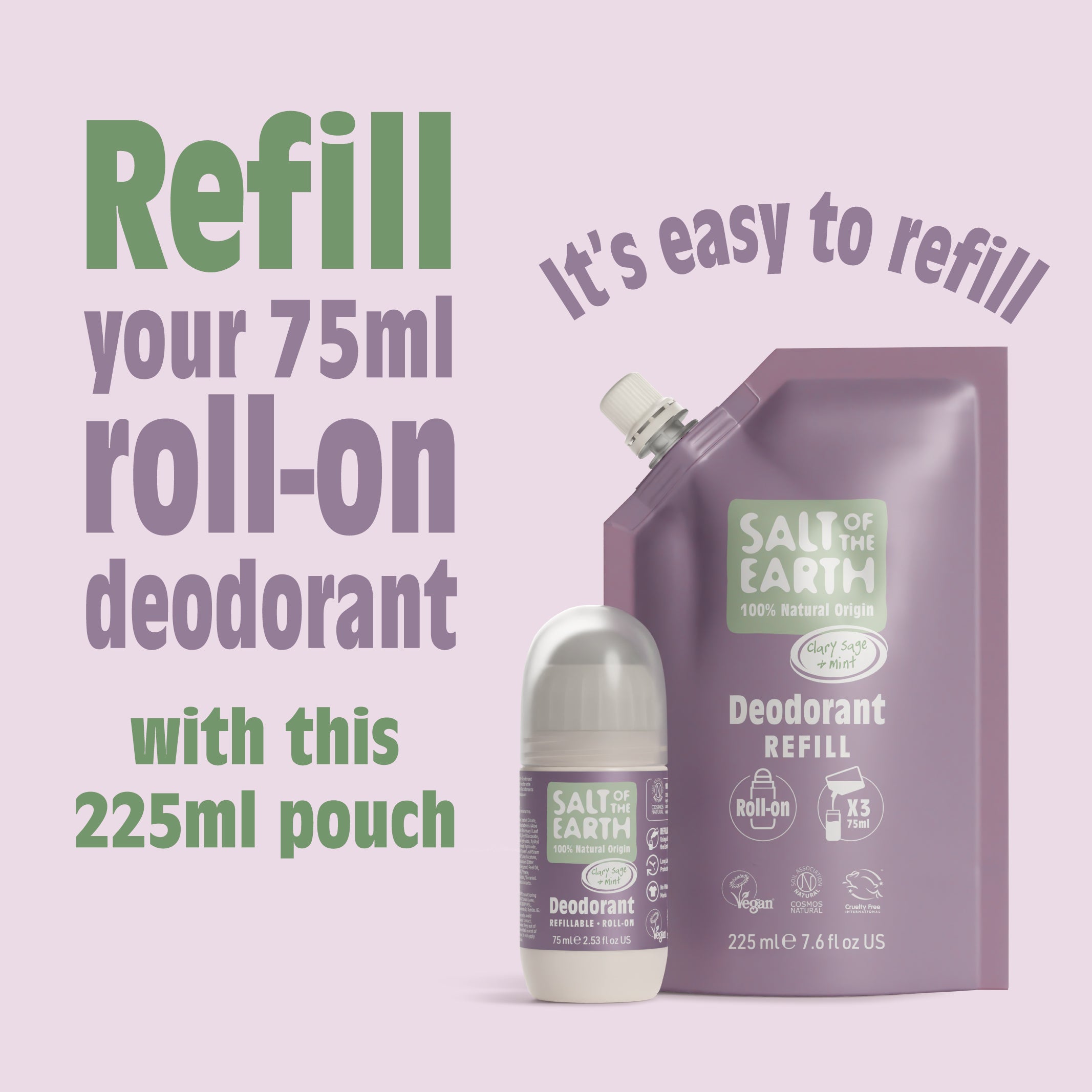 Clary Sage &amp; Mint Roll-On Navulzakje 225ML