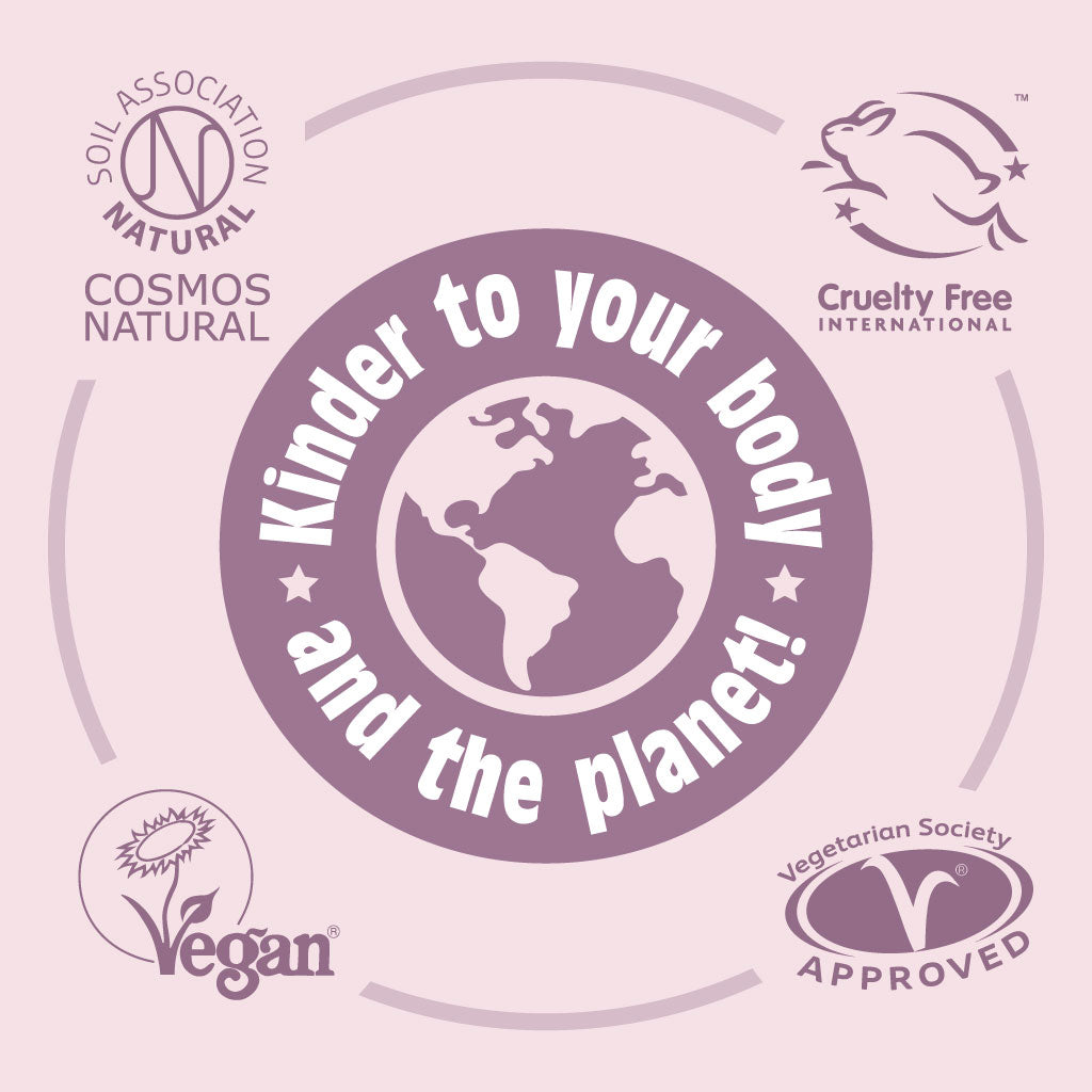 Salt of the Earth deodorants certified by COSMOS Natural, Vegan Society, Cruelty-Free International, and Vegetarian Society.