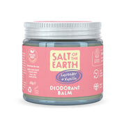 Salt of the Earth Lavender + Vanilla natural deodorant balm with plastic-free packaging.
