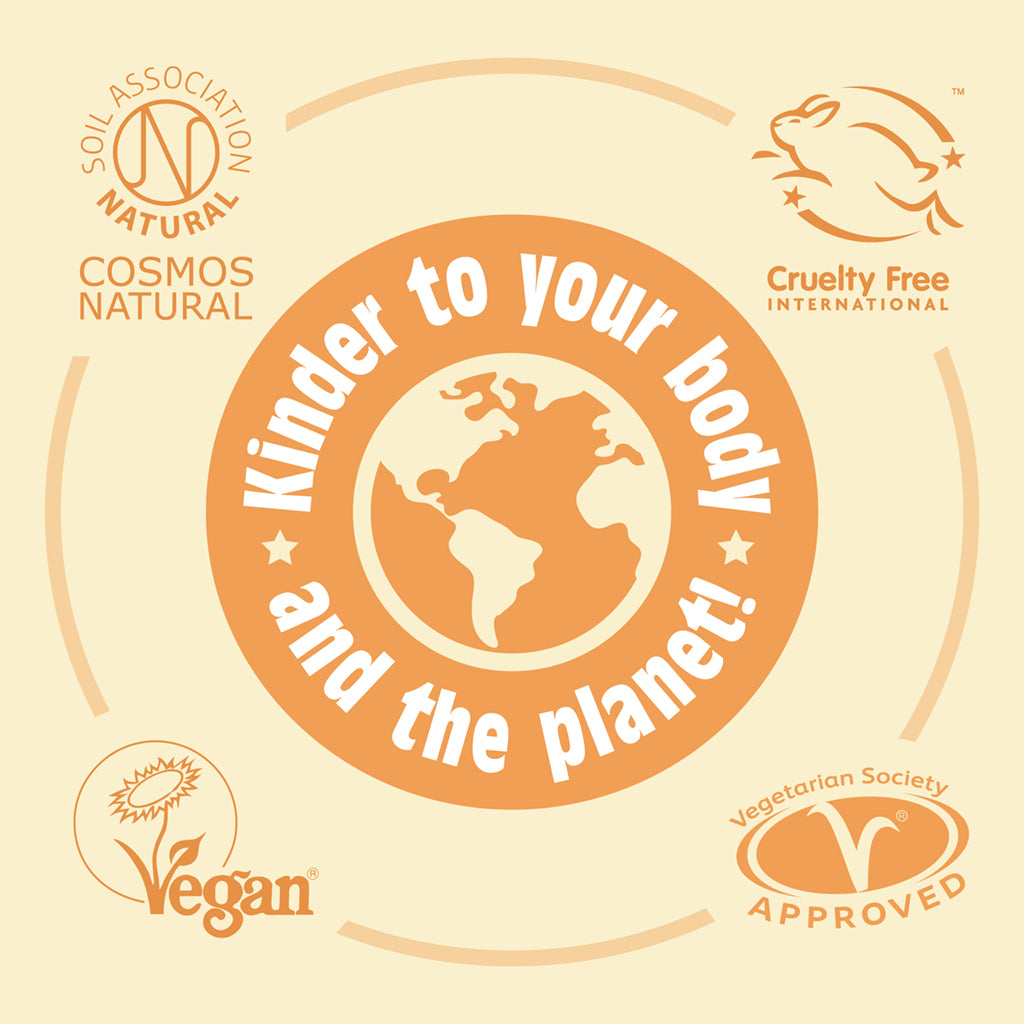 Salt of the Earth deodorant stick certified by COSMOS Natural, Cruelty-Free International, Vegan Society, and Vegetarian Society.