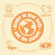 Salt of the Earth deodorant stick certified by COSMOS Natural, Cruelty-Free International, Vegan Society, and Vegetarian Society.