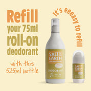 Refill your 75ml Salt of the Earth roll-on deodorant with this 525ml bottle - easy to refill