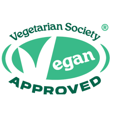 Vegetarian Society Vegan Approved logo confirming our natural deodorants are free from all animal ingredients and suitable for vegans.