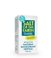 Salt of the Earth Plastic Free Unscented Natural Deodorant Crystal with 100% natural mineral salt for effective odour protection.