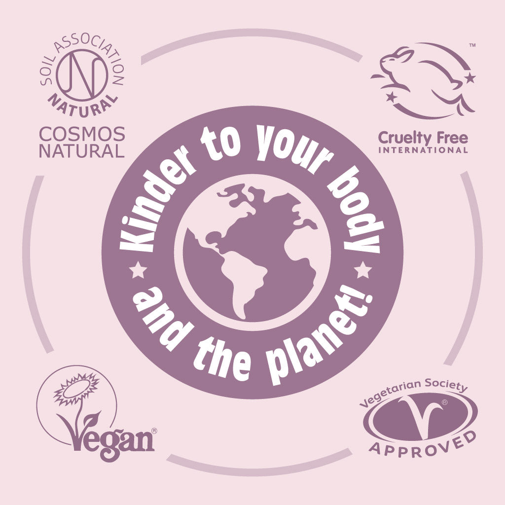 Salt of the Earth deodorant stick certified by COSMOS Natural, Cruelty-Free International, Vegan Society, and Vegetarian Society.
